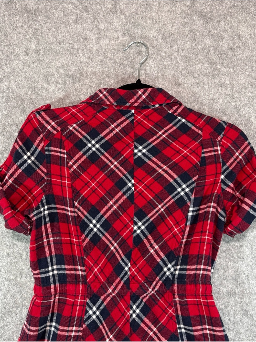 Morphine Generation Plaid Shirt Dress - Womens M - Red Grunge Rock Metal Y2K - Picture 13 of 15